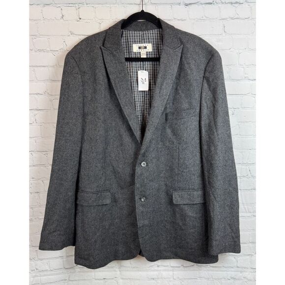 JOSEPH ABBOUD gray herringbone wool blend mens suit jacket blazer 2XLT NWT - Picture 1 of 14